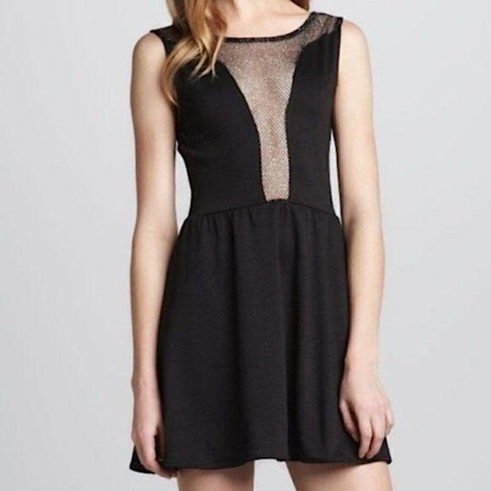 For Love & Lemons Dress"Lulu" Black Metallic Skater Dress Nwot Sz Sm
